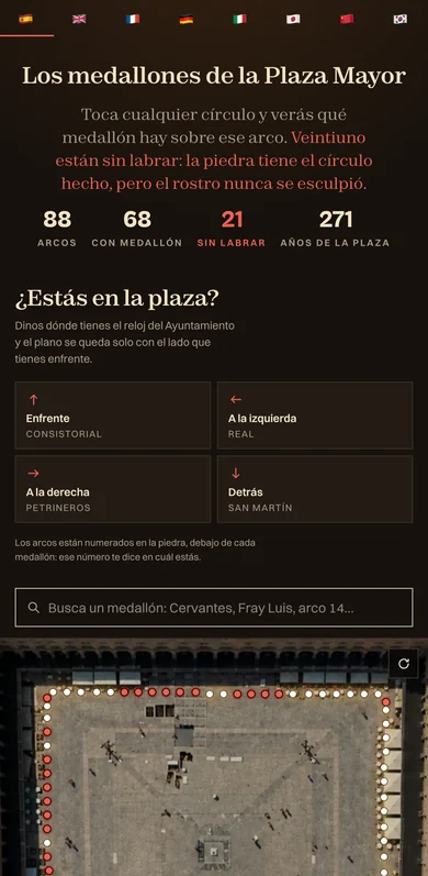 La portada de la guía de noche, en tonos oscuros y dorados